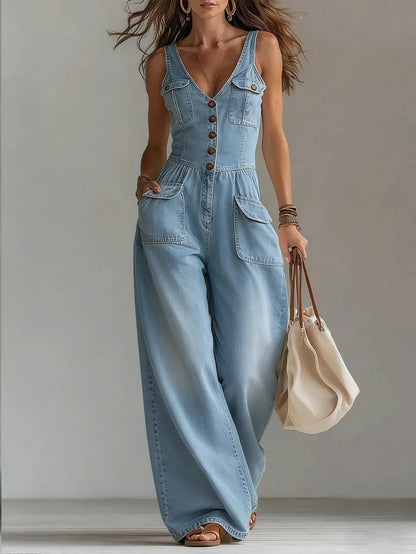 Claire | Women's V-Neck Jumpsuit