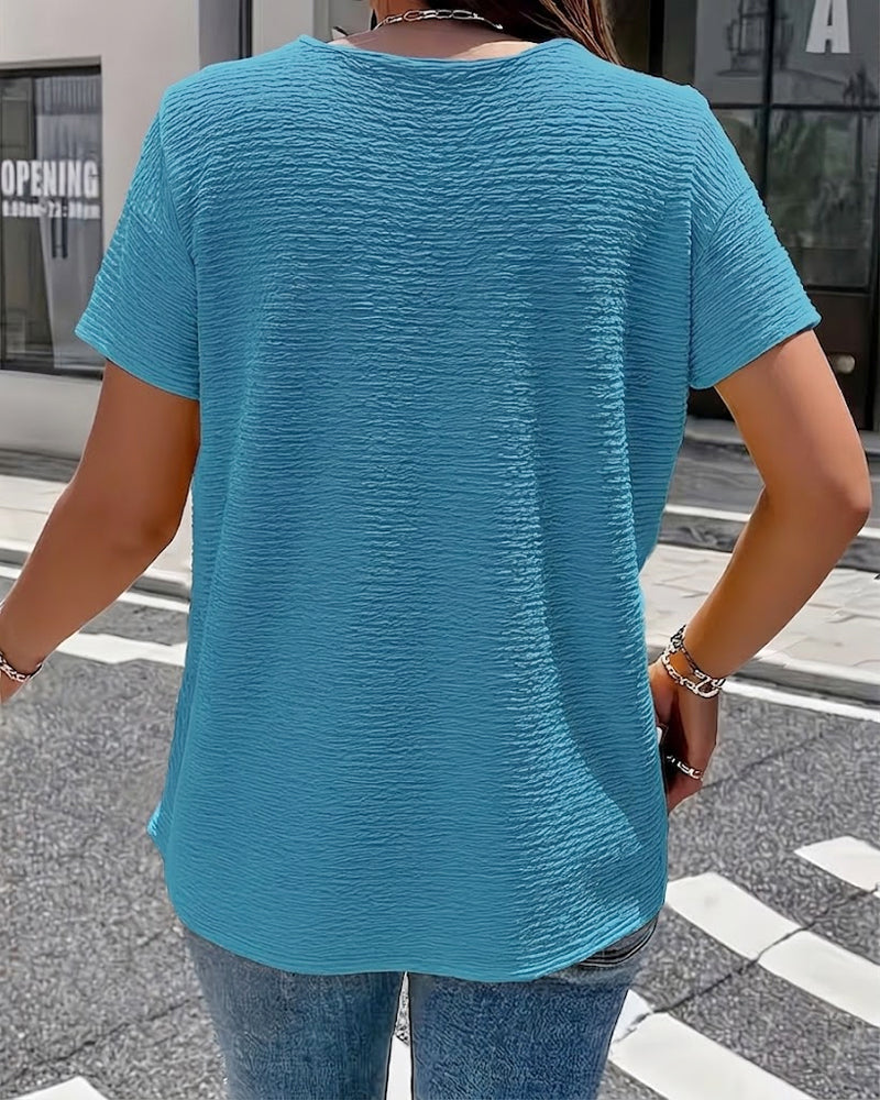 Barbara | Collar Tee with Buttons