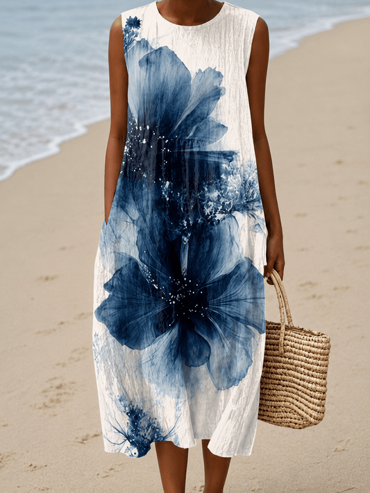 Abigail - Women's Sleeveless Printed Midi Casual Dress - Alira - Boutique