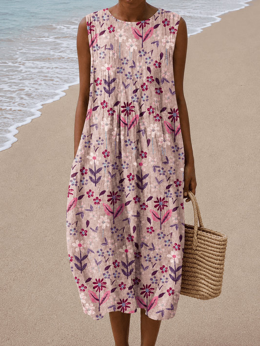 Abigail - Women’s Sleeveless Relaxed Fit Midi Dress - Alira - Boutique