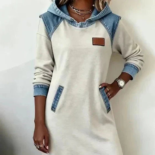 Alexa | Cozy Contrast Hooded Dress - Alira - Boutique