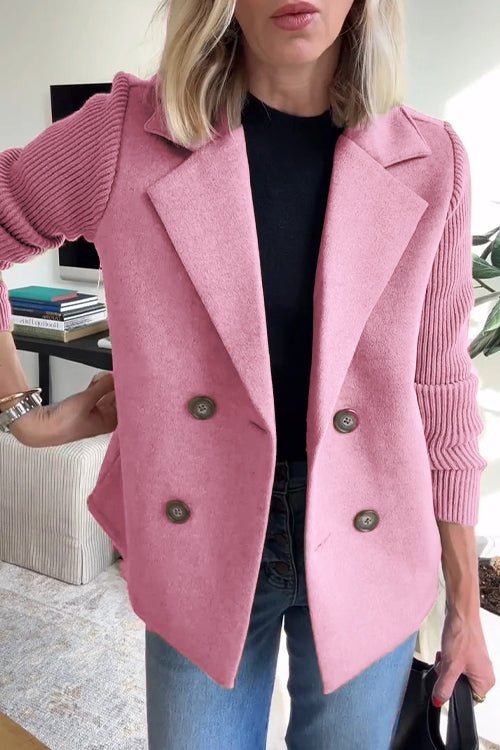 Lenora™ Elegant Knit-Sleeve Blazer