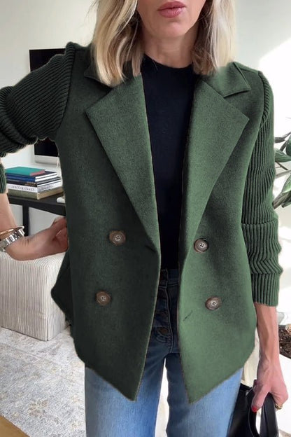 Lenora™ Elegant Knit-Sleeve Blazer