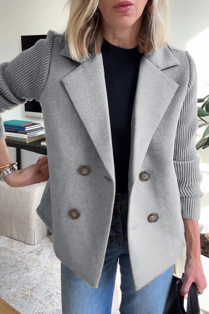 Lenora™ Elegant Knit-Sleeve Blazer