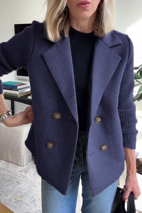 Lenora™ Elegant Knit-Sleeve Blazer