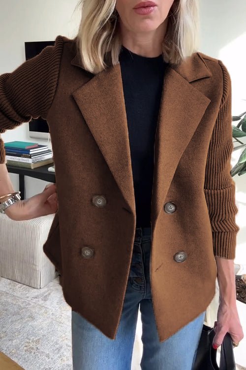 Lenora™ Elegant Knit-Sleeve Blazer