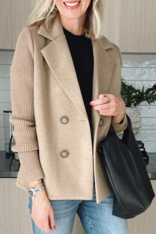 Lenora™ Elegant Knit-Sleeve Blazer