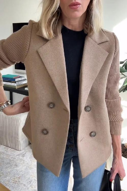 Lenora™ Elegant Knit-Sleeve Blazer