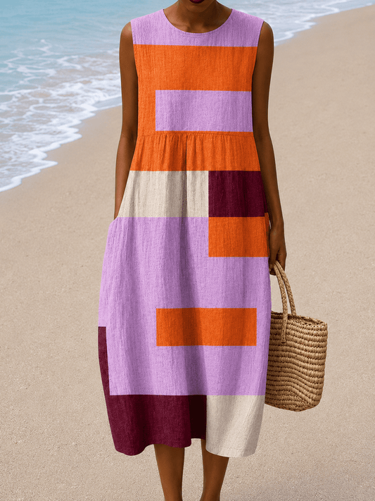 Audrey - Women’s Sleeveless Relaxed Fit Midi Dress - Alira - Boutique