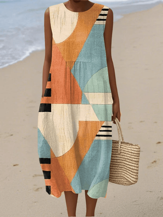 Ava | Geometric Midi Dress - Alira - Boutique