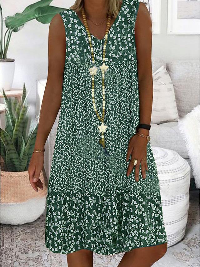 Ava | Sleeveless Floral V-Neck Dress - Alira - Boutique