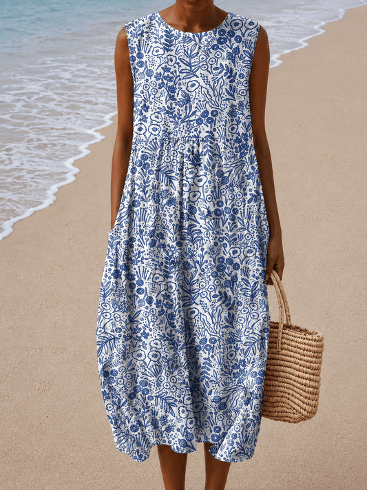 Ava - Women’s Sleeveless Relaxed Fit Midi Dress - Alira - Boutique