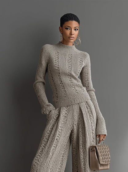 June | Taupe Knit Set