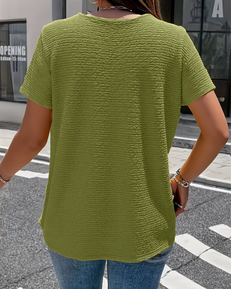 Barbara | Collar Tee with Buttons