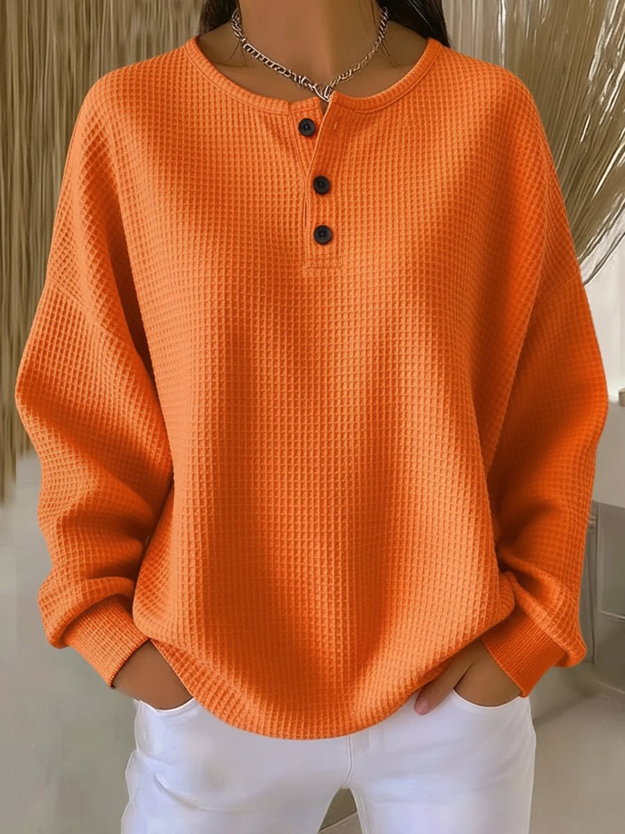 Bristol™ Cozy Waffle Knit Henley - Alira - Boutique