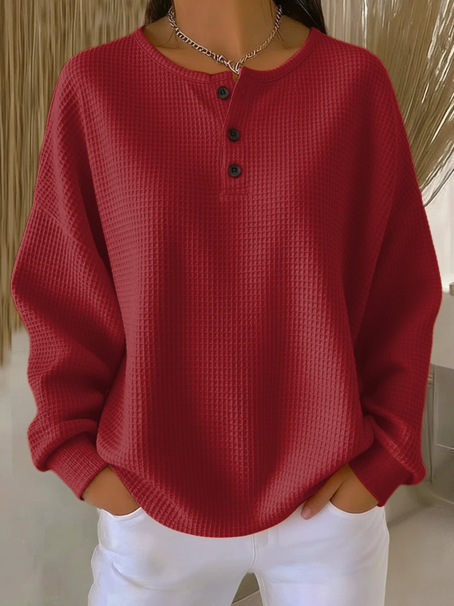 Bristol™ Cozy Waffle Knit Henley - Alira - Boutique