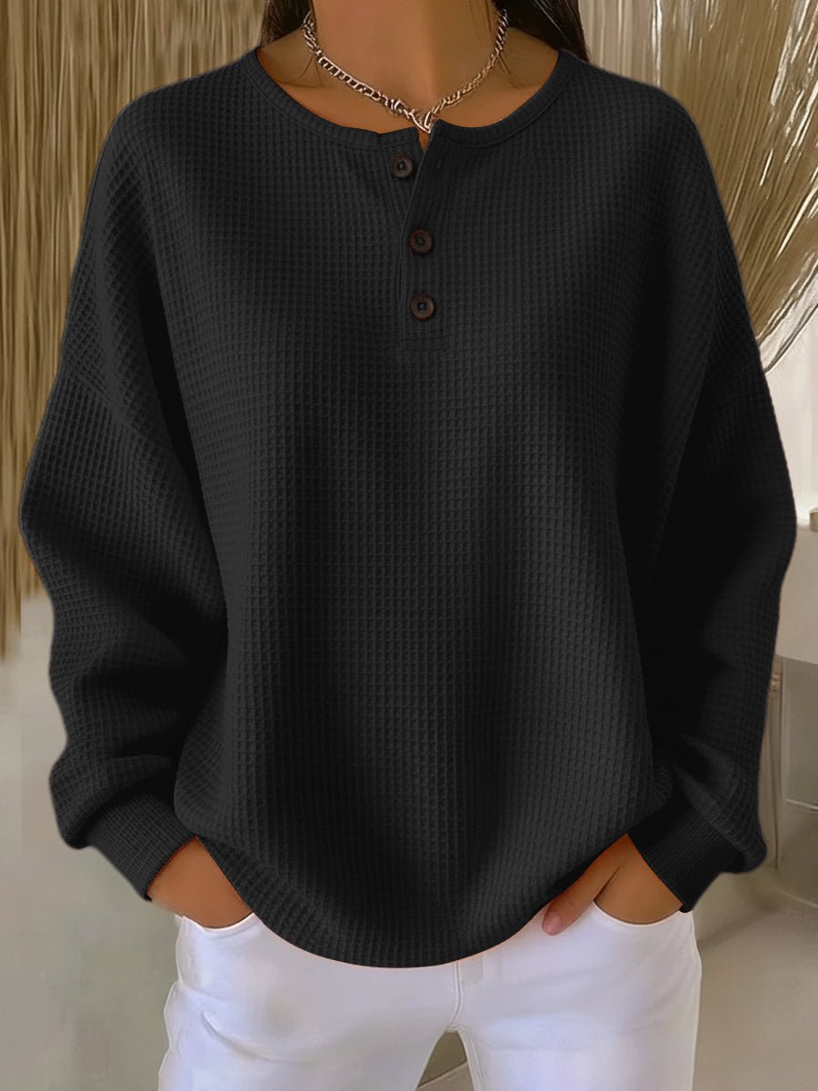 Bristol™ Cozy Waffle Knit Henley - Alira - Boutique