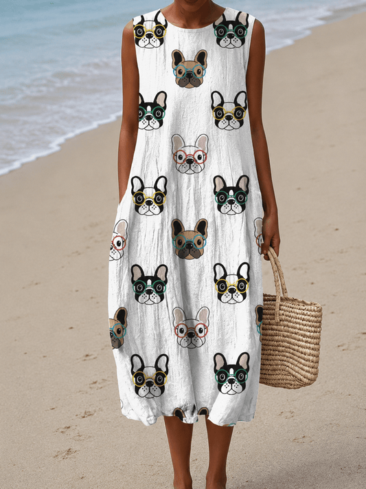 Brooklyn - Women's Sleeveless Printed Midi Casual Dress - Alira - Boutique