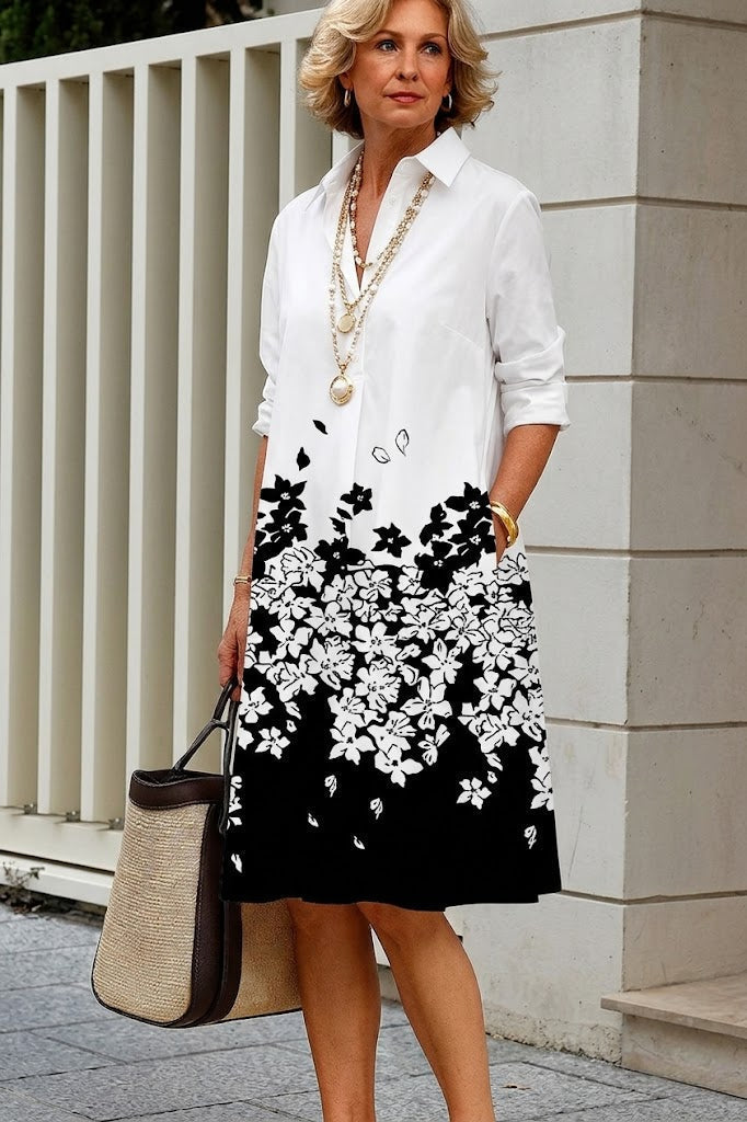 Ivy | Flower Print Midi Dress
