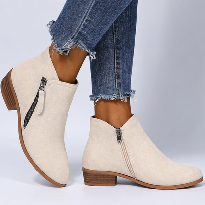 Mona | Women’s Ankle Boots | Side-Zip Design with Low Heel
