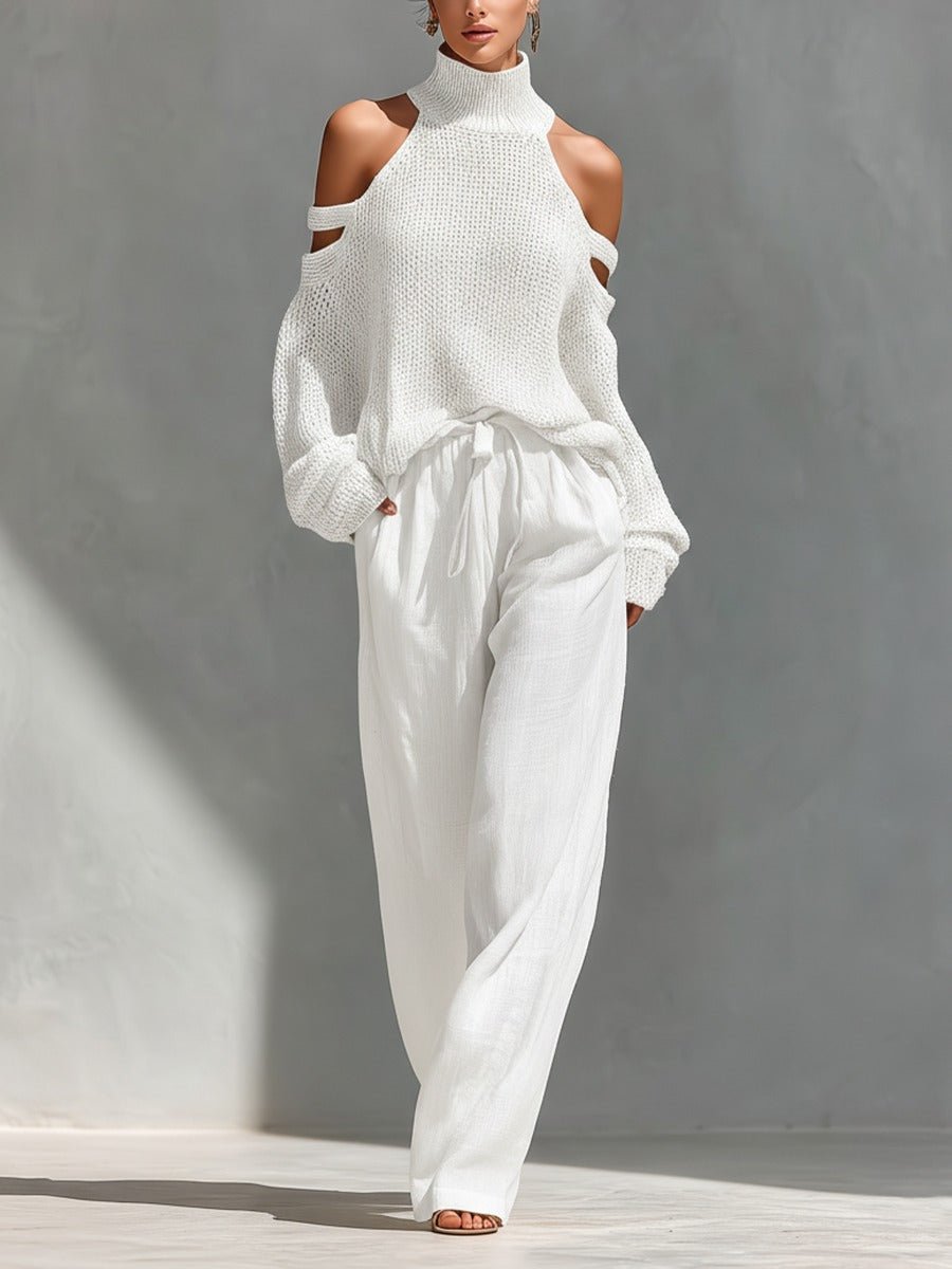 Camilla | Fashionable Knit and Linen Set - Alira - Boutique