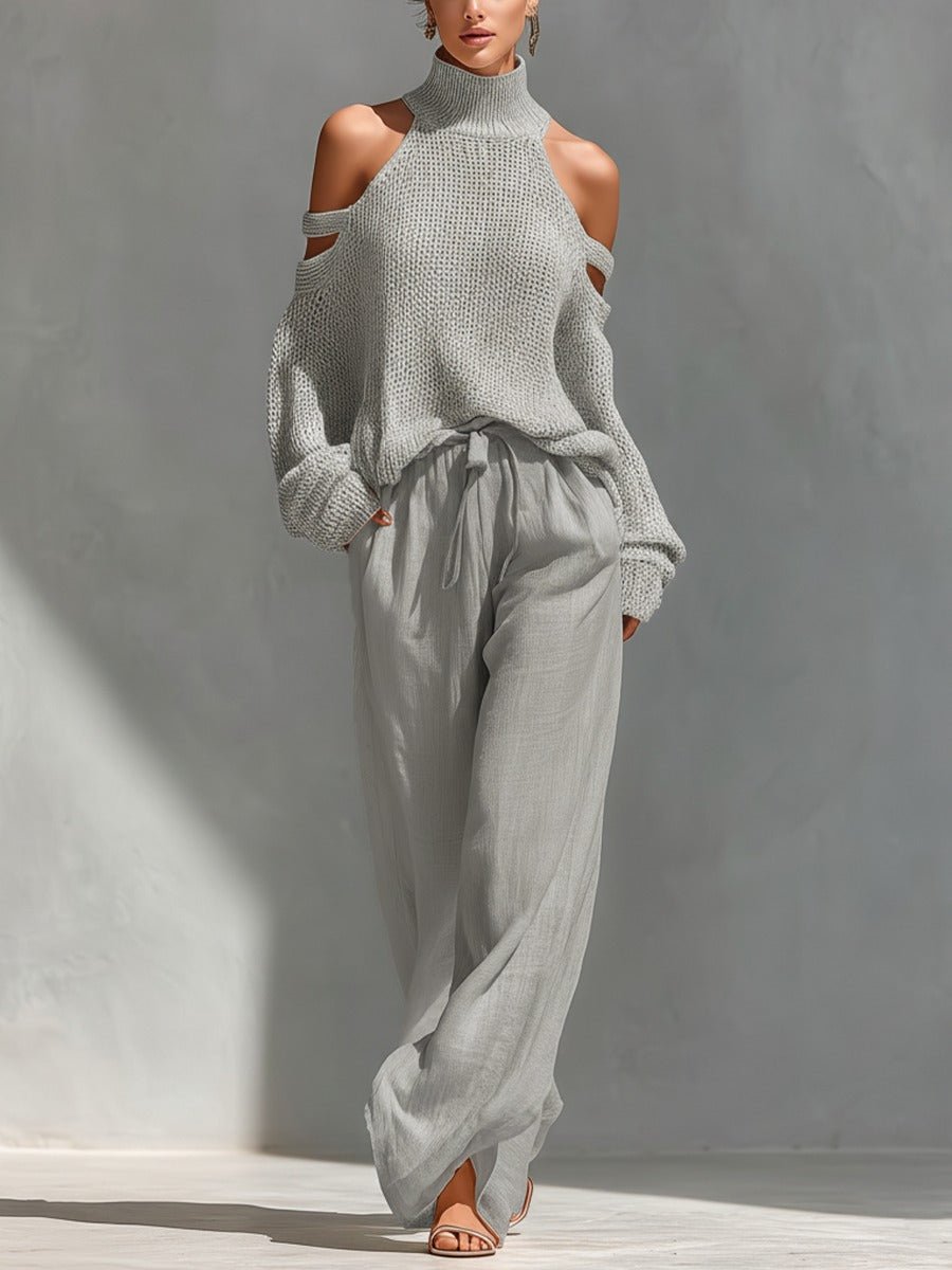Camilla | Fashionable Knit and Linen Set - Alira - Boutique