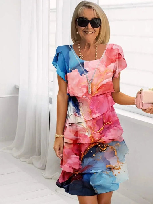 Caroline | Elegant Comfort Ruffle Dress - Alira - Boutique