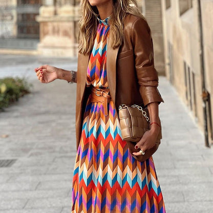 Cassandra - Vibrant Geometric Dress - Alira - Boutique