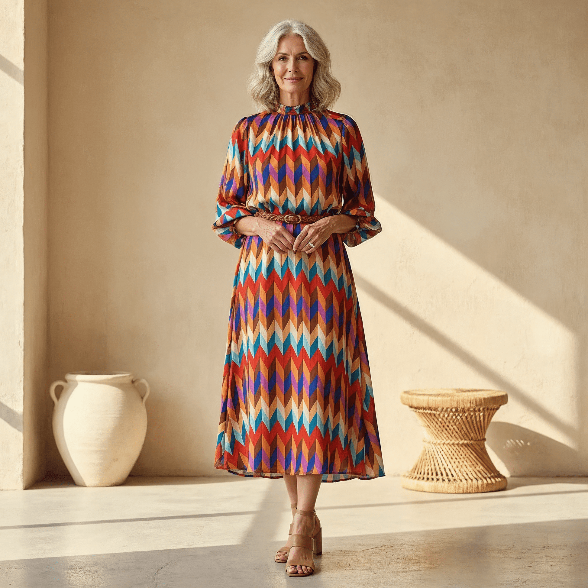 Cassandra - Vibrant Geometric Dress - Alira - Boutique