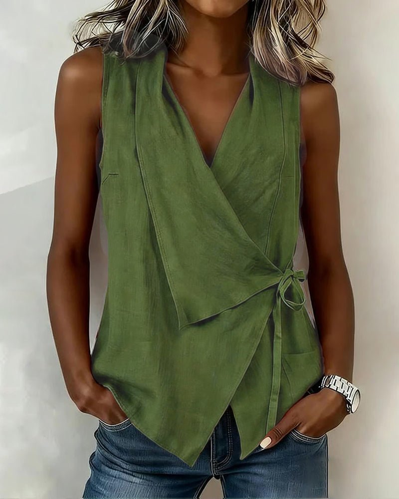 Brenda | Wide Strap Cross Top with Bow