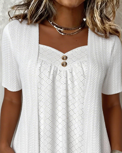 Carol | Layered Collar Patchwork Shirt