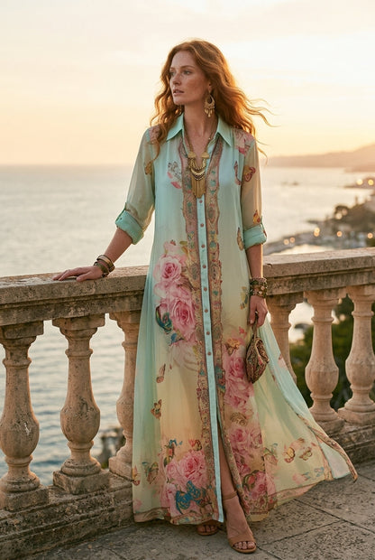Lark | Mint Green Chiffon Maxi Dress