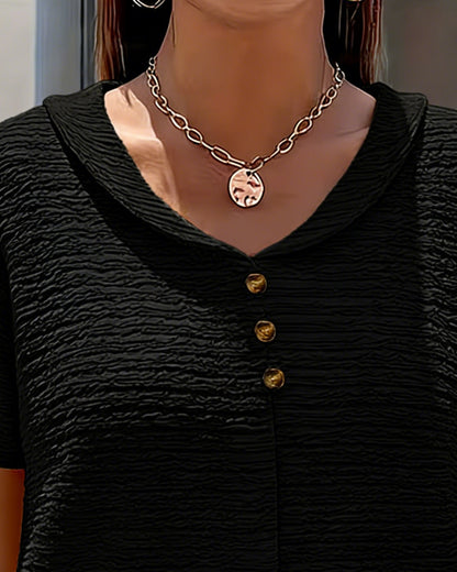 Barbara | Collar Tee with Buttons