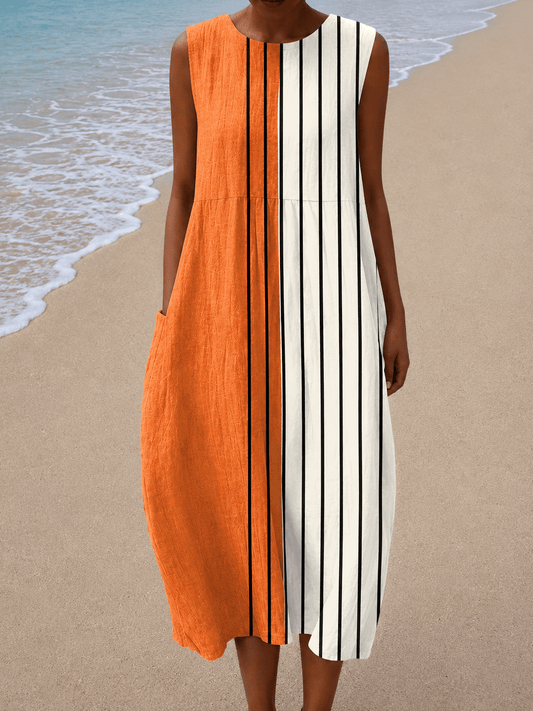 Chloe - Women’s Sleeveless Relaxed Fit Midi Dress - Alira - Boutique