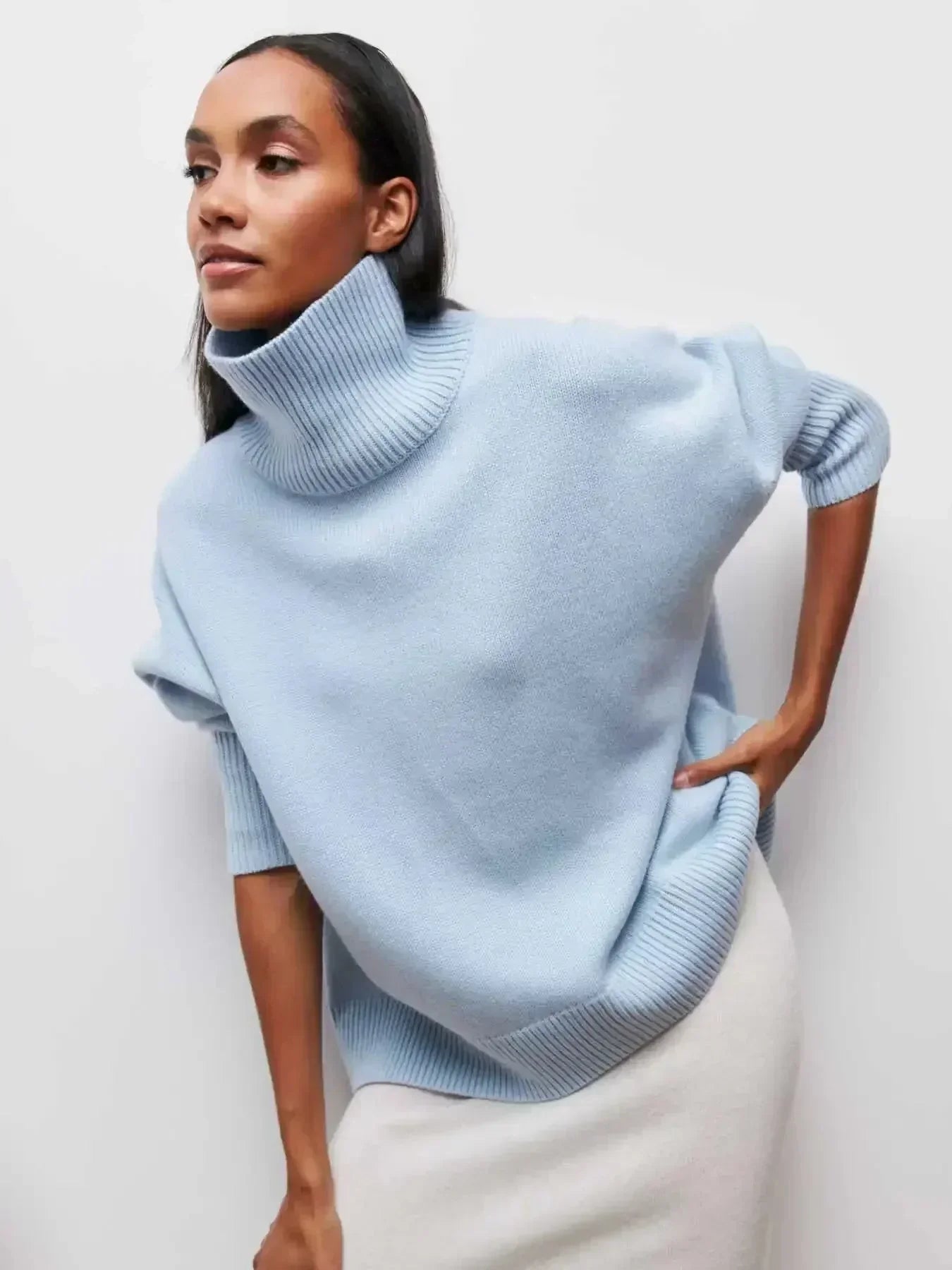 Cittra | Oversized Ribbed Turtleneck Sweater