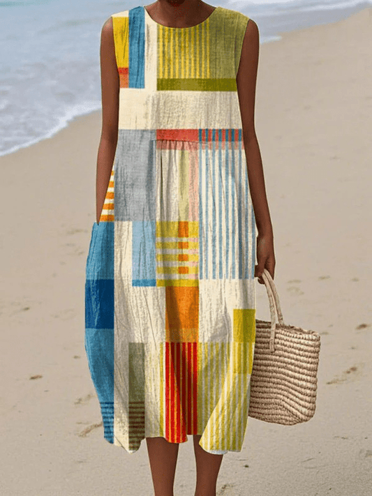Clara | Geometric Midi Dress - Alira - Boutique