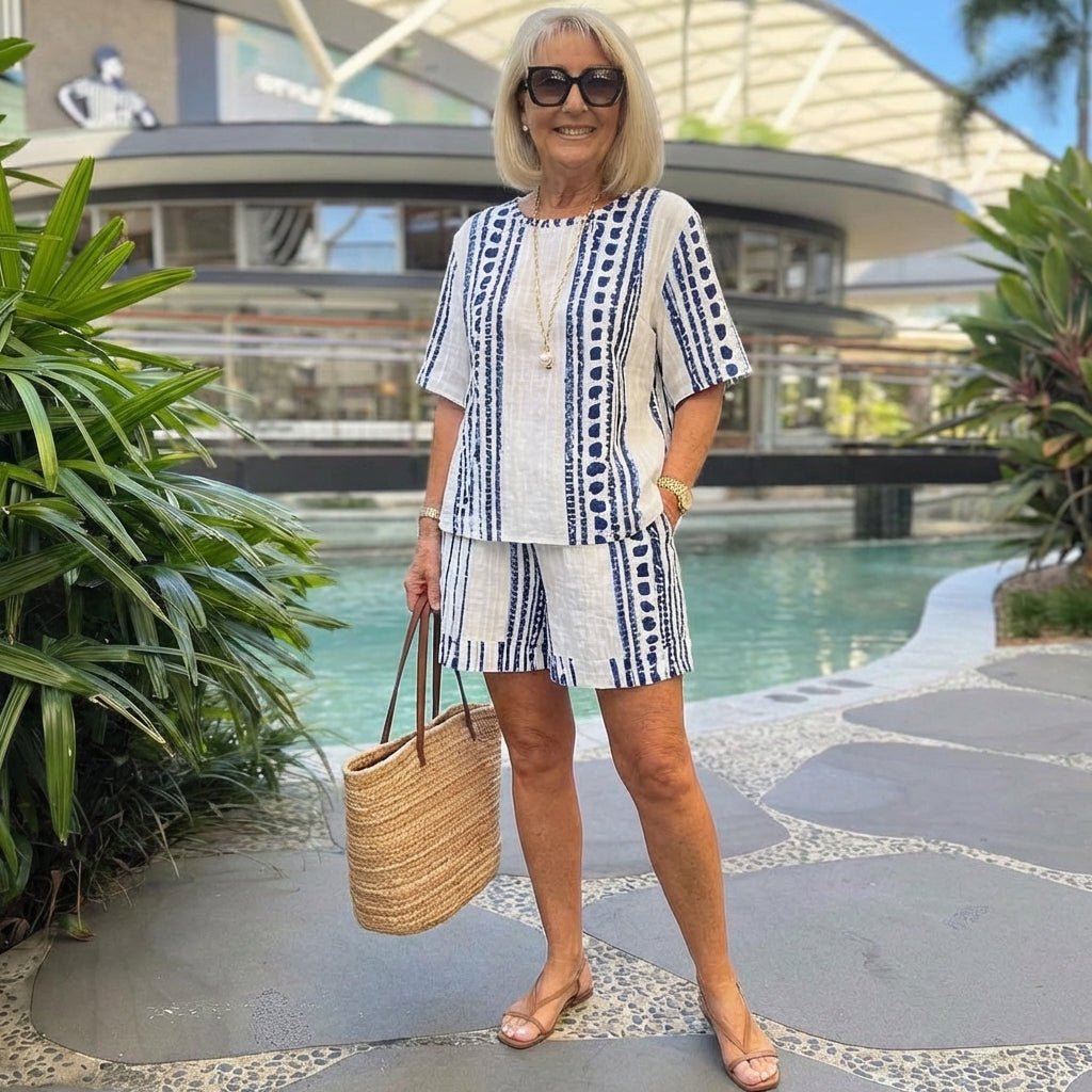 Comfy Round Neck Short Sleeve Two Piece Set - Alira - Boutique