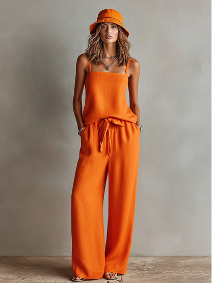 Ella | Orange Linen Set