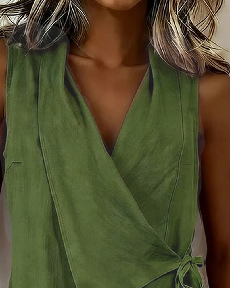 Brenda | Wide Strap Cross Top with Bow