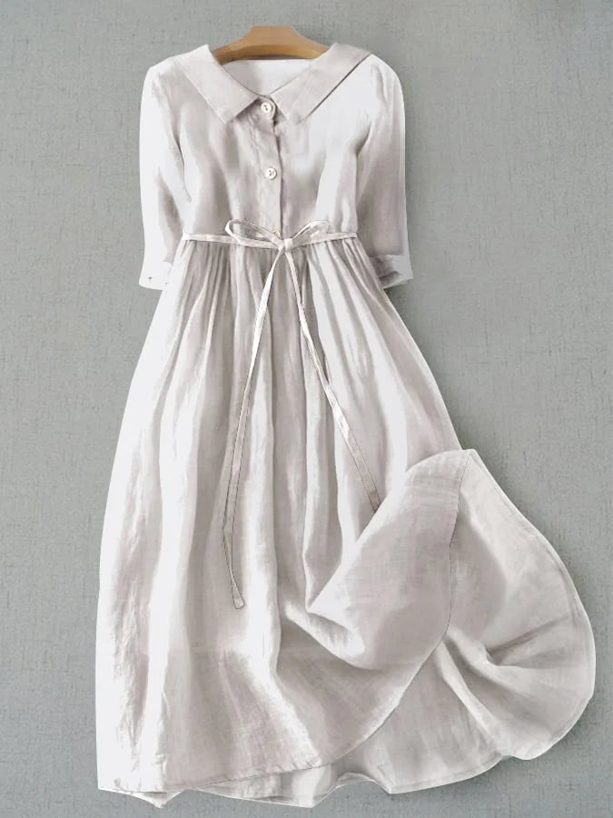 Lux | Elegant Half Sleeve Lace-Up Waist Dress
