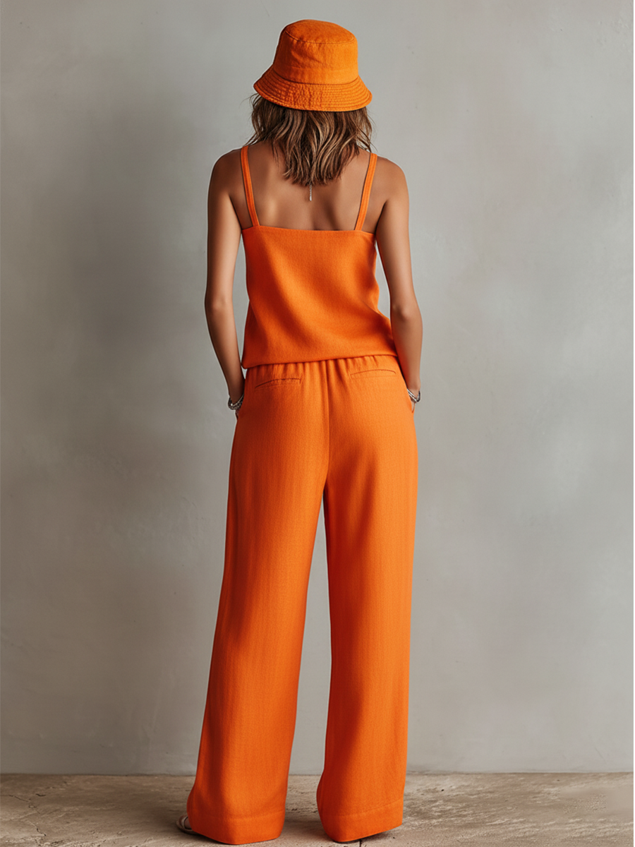 Ella | Orange Linen Set