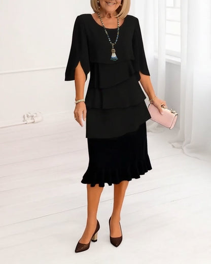 Patricia | Ruffled A-Line Swing Dress