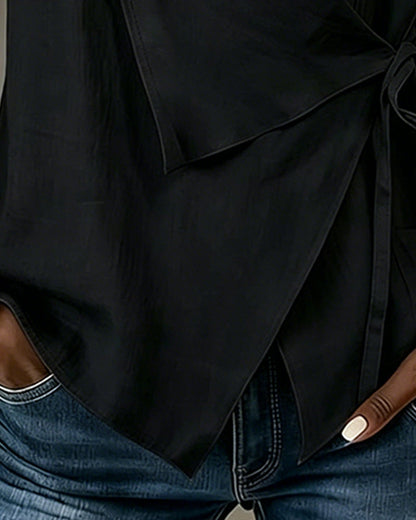 Brenda | Wide Strap Cross Top with Bow