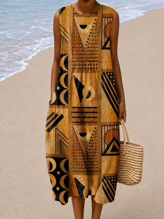 Eleanor - Women’s Sleeveless Relaxed Fit Midi Dress - Alira - Boutique