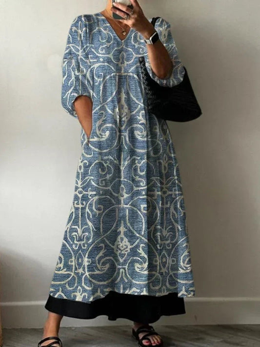 Elegant Dress with Floral Print Lia - Alira - Boutique