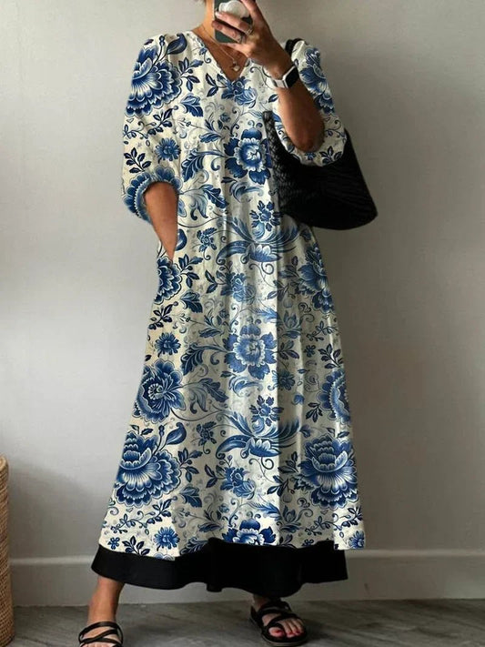 Elegant Dress with Mia Print - Alira - Boutique