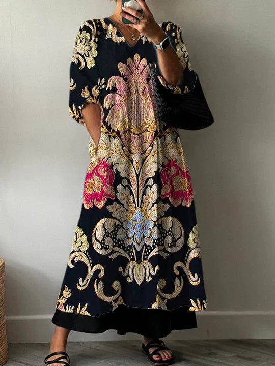 Elegant Print Dress Clara - Alira - Boutique
