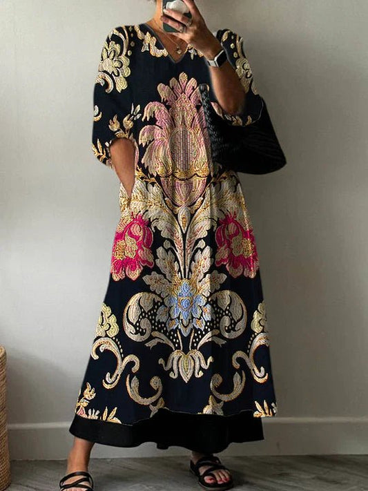 Elegant Print Dress Clara - Alira - Boutique