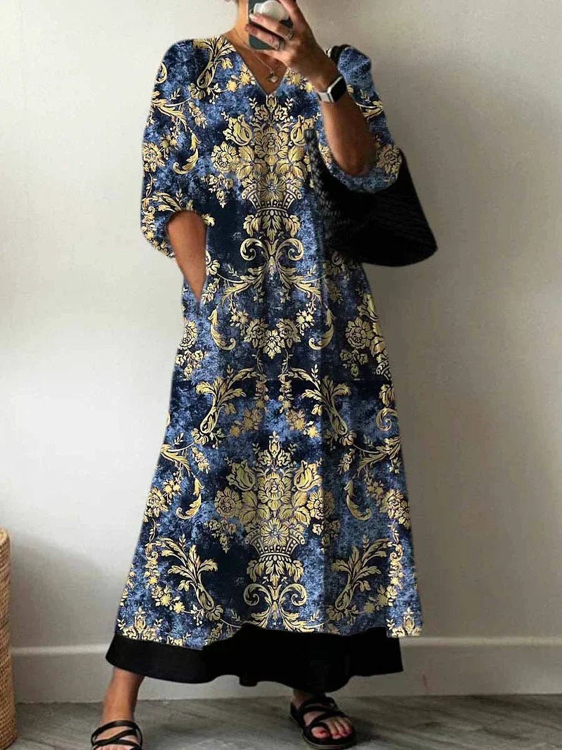Elegant Printed Dress Sarah - Alira - Boutique