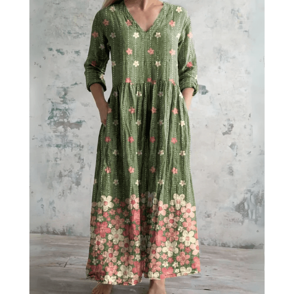 Elowen | Vintage Floral Maxi Dress - Alira - Boutique
